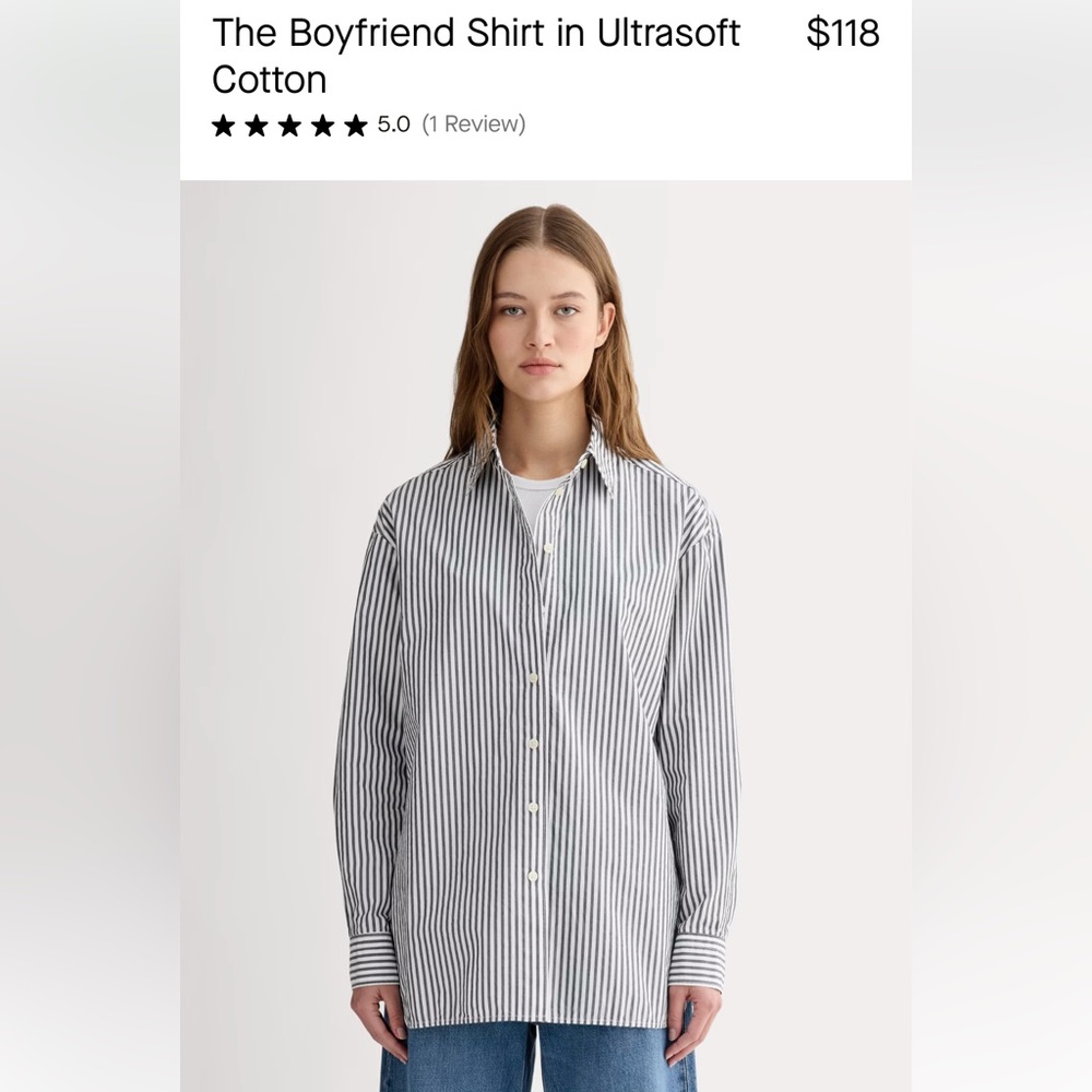 NWT Everlane Striped Cotton Button Down Shirt